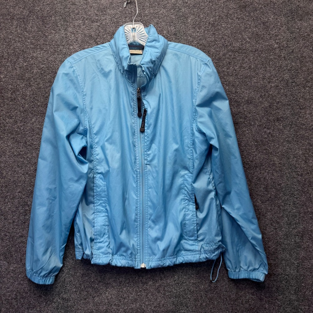 L.L. Bean Stowaway Windbreaker Women S Blue Ripstop Nylon Gorpcore Hiking Jacket